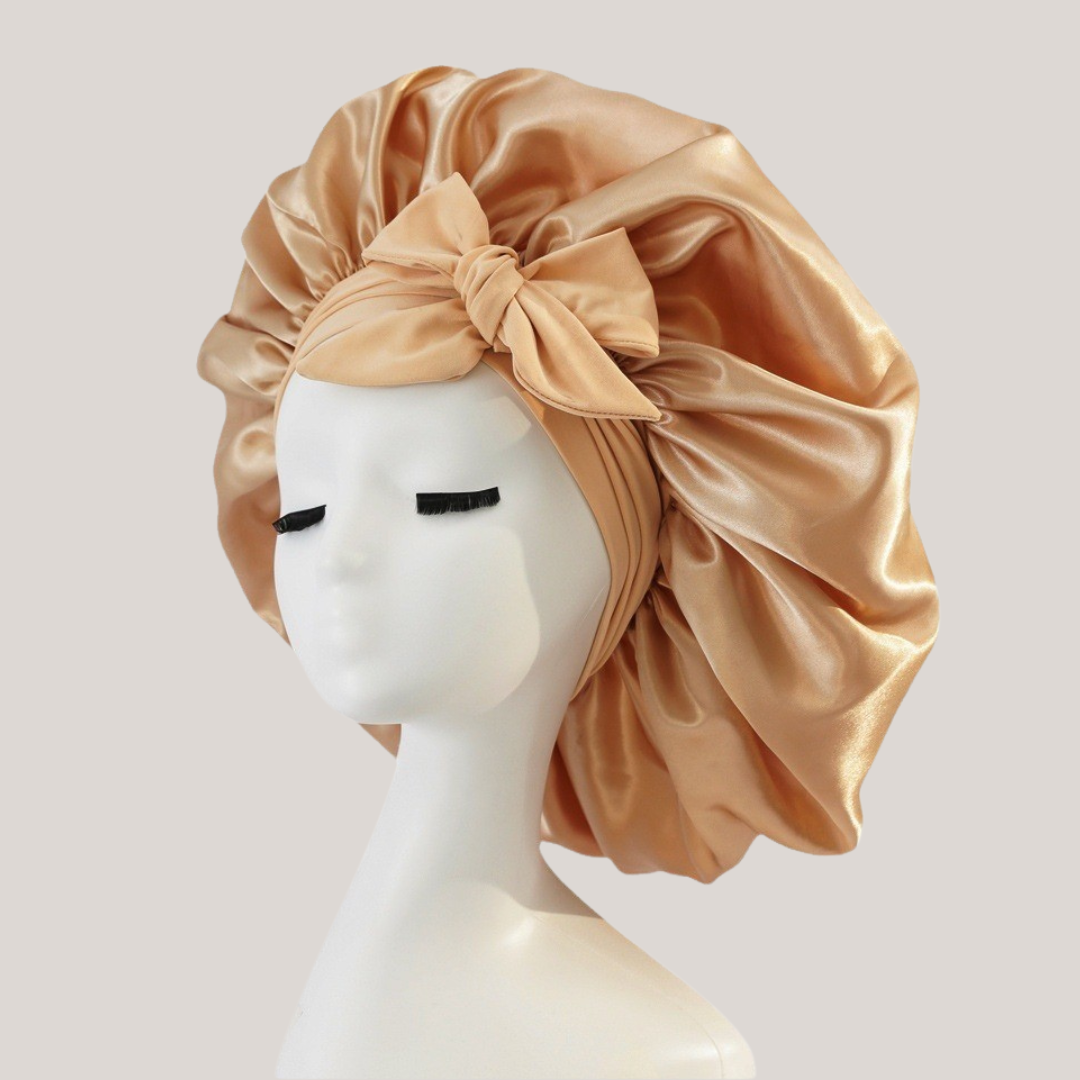 Smooth-Night by Silkivo Premium™ (Double Layer Hair Bonnet with Magic Tie Band)