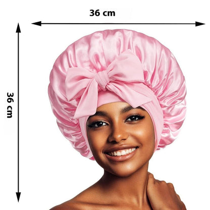 Smooth-Night by Silkivo Premium™ (Double Layer Hair Bonnet with Magic Tie Band)