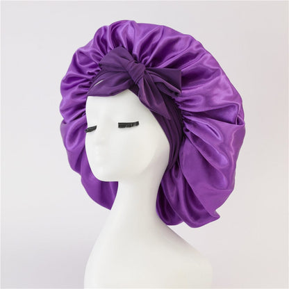 Smooth-Night by Silkivo Premium™ (Double Layer Hair Bonnet with Magic Tie Band)