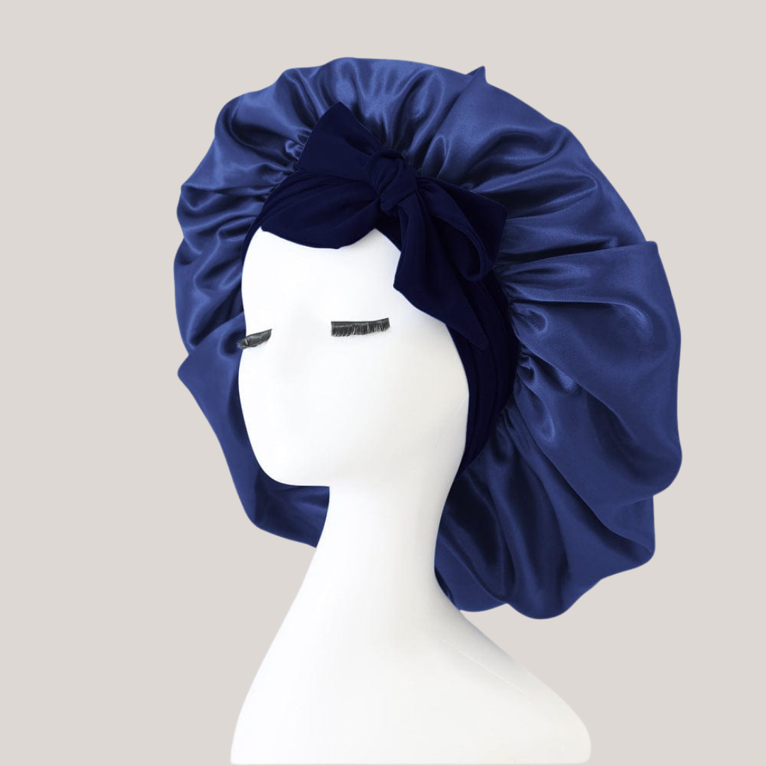 Smooth-Night by Silkivo Premium™ (Double Layer Hair Bonnet with Magic Tie Band)