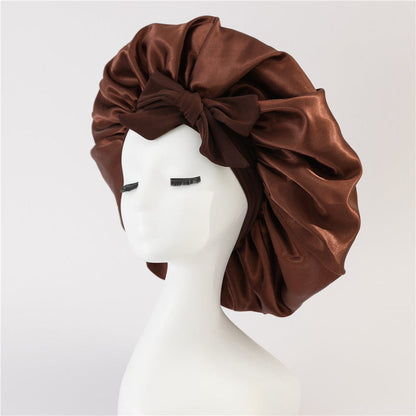 Smooth-Night by Silkivo Premium™ (Double Layer Hair Bonnet with Magic Tie Band)