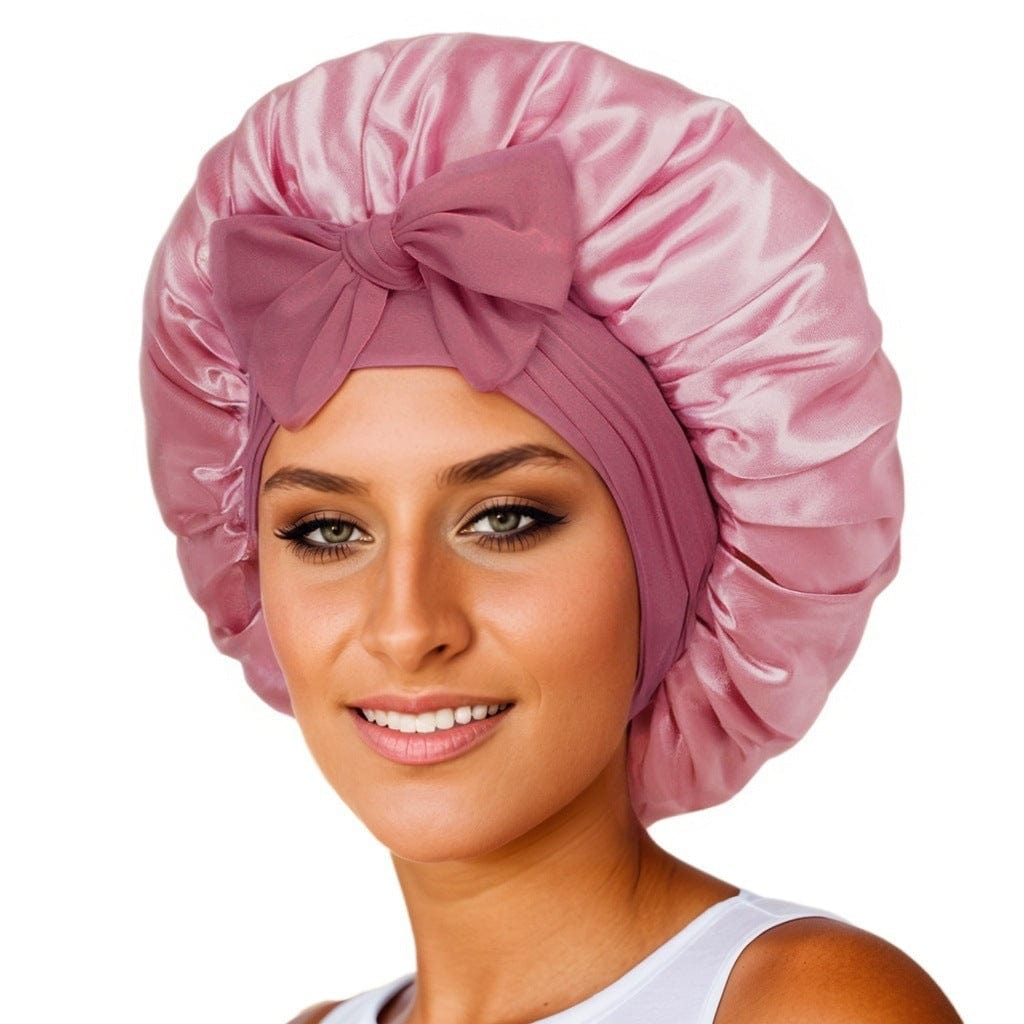 Smooth-Night by Silkivo Premium™ (Double Layer Hair Bonnet with Magic Tie Band)