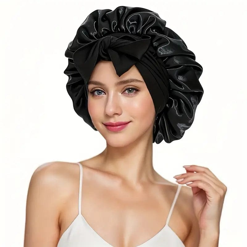 Smooth-Night by Silkivo Premium™ (Double Layer Hair Bonnet with Magic Tie Band)