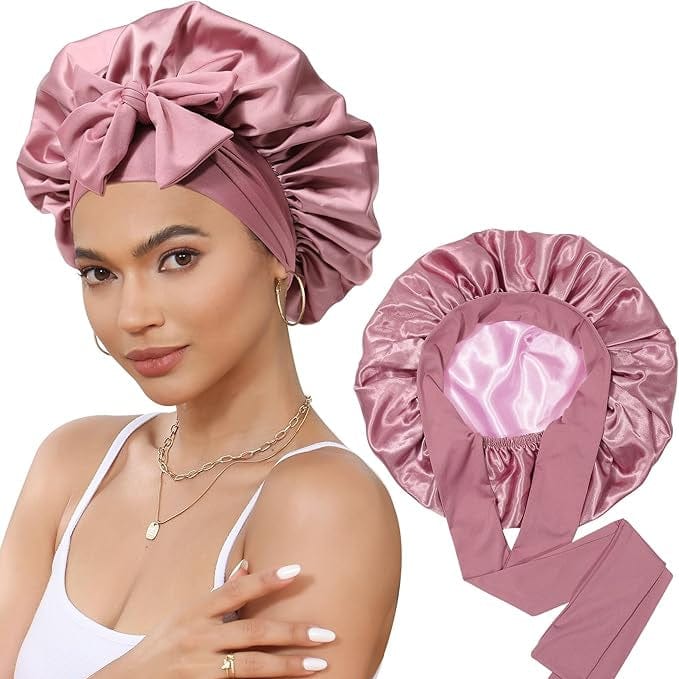 Smooth-Night by Silkivo Premium™ (Double Layer Hair Bonnet with Magic Tie Band)